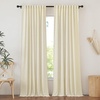 image:imageNICETOWN Linen Pinch Pleated Curtain for BedroomLiving Room Thermal Insulated Back Tab Linen Curtain Drapes Soft Rich Material Light Reducing Drape Panels for Window 2 Panels 52 x 84 InchButter