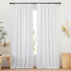 image:imageNICETOWN Linen Pinch Pleated Curtain for BedroomLiving Room Thermal Insulated Back Tab Linen Curtain Drapes Soft Rich Material Light Reducing Drape Panels for Window 2 Panels 52 x 84 InchWhite