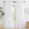 image:imageNICETOWN Linen Pinch Pleated Curtain for BedroomLiving Room Thermal Insulated Back Tab Linen Curtain Drapes Soft Rich Material Light Reducing Drape Panels for Window 2 Panels 52 x 84 InchWhite