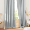image:imageNICETOWN Linen Pinch Pleated Curtain for BedroomLiving Room Thermal Insulated Back Tab Linen Curtain Drapes Soft Rich Material Light Reducing Drape Panels for Window 2 Panels 52 x 84 InchLight Grey