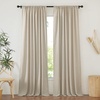 image:imageNICETOWN Linen Pinch Pleated Curtain for BedroomLiving Room Thermal Insulated Back Tab Linen Curtain Drapes Soft Rich Material Light Reducing Drape Panels for Window 2 Panels 52 x 84 InchTaupe