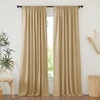 image:imageNICETOWN Linen Pinch Pleated Curtain for BedroomLiving Room Thermal Insulated Back Tab Linen Curtain Drapes Soft Rich Material Light Reducing Drape Panels for Window 2 Panels 52 x 84 InchBrown