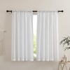 image:imageNICETOWN Linen Pinch Pleated Curtain for BedroomLiving Room Thermal Insulated Back Tab Linen Curtain Drapes Soft Rich Material Light Reducing Drape Panels for Window 2 Panels 52 x 84 InchWhite