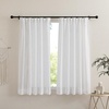 image:imageNICETOWN Linen Pinch Pleated Curtain for BedroomLiving Room Thermal Insulated Back Tab Linen Curtain Drapes Soft Rich Material Light Reducing Drape Panels for Window 2 Panels 52 x 84 InchWhite