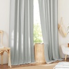 image:imageNICETOWN Linen Pinch Pleated Curtain for BedroomLiving Room Thermal Insulated Back Tab Linen Curtain Drapes Soft Rich Material Light Reducing Drape Panels for Window 2 Panels 52 x 84 InchDark Grey