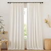 image:imageNICETOWN Linen Pinch Pleated Curtain for BedroomLiving Room Thermal Insulated Back Tab Linen Curtain Drapes Soft Rich Material Light Reducing Drape Panels for Window 2 Panels 52 x 84 InchLinen
