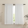 image:imageNICETOWN Linen Pinch Pleated Curtain for BedroomLiving Room Thermal Insulated Back Tab Linen Curtain Drapes Soft Rich Material Light Reducing Drape Panels for Window 2 Panels 52 x 84 InchWhite