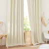 image:imageNICETOWN Linen Pinch Pleated Curtain for BedroomLiving Room Thermal Insulated Back Tab Linen Curtain Drapes Soft Rich Material Light Reducing Drape Panels for Window 2 Panels 52 x 84 InchButter