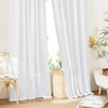image:imageNICETOWN Linen Pinch Pleated Curtain for BedroomLiving Room Thermal Insulated Back Tab Linen Curtain Drapes Soft Rich Material Light Reducing Drape Panels for Window 2 Panels 52 x 84 InchWhite