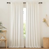 image:imageNICETOWN Linen Pinch Pleated Curtain for BedroomLiving Room Thermal Insulated Back Tab Linen Curtain Drapes Soft Rich Material Light Reducing Drape Panels for Window 2 Panels 52 x 84 InchLinen