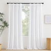 image:imageNICETOWN Linen Pinch Pleated Curtain for BedroomLiving Room Thermal Insulated Back Tab Linen Curtain Drapes Soft Rich Material Light Reducing Drape Panels for Window 2 Panels 52 x 84 InchWhite