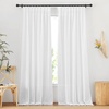 image:imageNICETOWN Linen Pinch Pleated Curtain for BedroomLiving Room Thermal Insulated Back Tab Linen Curtain Drapes Soft Rich Material Light Reducing Drape Panels for Window 2 Panels 52 x 84 InchWhite