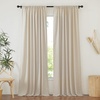 image:imageNICETOWN Linen Pinch Pleated Curtain for BedroomLiving Room Thermal Insulated Back Tab Linen Curtain Drapes Soft Rich Material Light Reducing Drape Panels for Window 2 Panels 52 x 84 InchCream