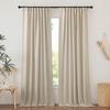 image:imageNICETOWN Linen Pinch Pleated Curtain for BedroomLiving Room Thermal Insulated Back Tab Linen Curtain Drapes Soft Rich Material Light Reducing Drape Panels for Window 2 Panels 52 x 84 InchTaupe