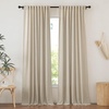 image:imageNICETOWN Linen Pinch Pleated Curtain for BedroomLiving Room Thermal Insulated Back Tab Linen Curtain Drapes Soft Rich Material Light Reducing Drape Panels for Window 2 Panels 52 x 84 InchTaupe