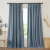 image:imageNICETOWN Linen Pinch Pleated Curtain for BedroomLiving Room Thermal Insulated Back Tab Linen Curtain Drapes Soft Rich Material Light Reducing Drape Panels for Window 2 Panels 52 x 84 InchStone Blue