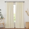 image:imageNICETOWN Linen Pinch Pleated Curtain for BedroomLiving Room Thermal Insulated Back Tab Linen Curtain Drapes Soft Rich Material Light Reducing Drape Panels for Window 2 Panels 52 x 84 InchButter