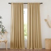 image:imageNICETOWN Linen Pinch Pleated Curtain for BedroomLiving Room Thermal Insulated Back Tab Linen Curtain Drapes Soft Rich Material Light Reducing Drape Panels for Window 2 Panels 52 x 84 InchBrown