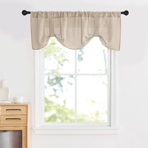 image:imageNICETOWN 2 Pack Linen Valance for Windows Kitchen Living Room Light Filtering Rod Pocket Farmhouse Country Rustic Window Shade for BathroomOfficeNursery 52 Wide x 18 Long TerracottaTaupe