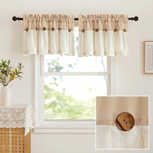 image:imageNICETOWN 2 Pack Linen Valance for Windows Kitchen Living Room Light Filtering Rod Pocket Farmhouse Country Rustic Window Shade for BathroomOfficeNursery 52 Wide x 18 Long TerracottaAncore