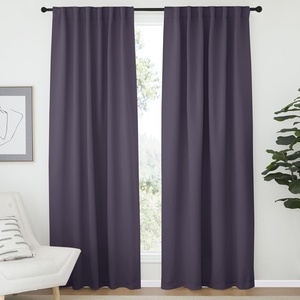 image:imageNICETOWN Light Reducing Curtain Panels Window Draperies  Greyish Purple Color 52x84 inch 2 Pieces Insulating Room Darkening Drapes for Bedroom