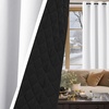 image:imageNICETOWN 2 Panels Thermal Insulated Blackout Doorway Curtains 80 inches Long Thick Room Darkening Grommet Drapes with Black Liner Noise Reducing Window Cover for Bedroom Living Room Grey 34 WPure White