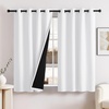 image:imageNICETOWN 2 Panels Thermal Insulated Blackout Doorway Curtains 80 inches Long Thick Room Darkening Grommet Drapes with Black Liner Noise Reducing Window Cover for Bedroom Living Room Grey 34 WPure White