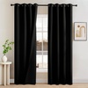 image:imageNICETOWN 2 Panels Thermal Insulated Blackout Doorway Curtains 80 inches Long Thick Room Darkening Grommet Drapes with Black Liner Noise Reducing Window Cover for Bedroom Living Room Grey 34 WBlack