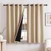 image:imageNICETOWN 2 Panels Thermal Insulated Blackout Doorway Curtains 80 inches Long Thick Room Darkening Grommet Drapes with Black Liner Noise Reducing Window Cover for Bedroom Living Room Grey 34 WBiscotti Beige
