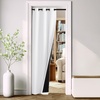 image:imageNICETOWN 2 Panels Thermal Insulated Blackout Doorway Curtains 80 inches Long Thick Room Darkening Grommet Drapes with Black Liner Noise Reducing Window Cover for Bedroom Living Room Grey 34 WPure White