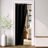 image:imageNICETOWN 2 Panels Thermal Insulated Blackout Doorway Curtains 80 inches Long Thick Room Darkening Grommet Drapes with Black Liner Noise Reducing Window Cover for Bedroom Living Room Grey 34 WBlack