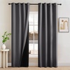 image:imageNICETOWN 2 Panels Thermal Insulated Blackout Doorway Curtains 80 inches Long Thick Room Darkening Grommet Drapes with Black Liner Noise Reducing Window Cover for Bedroom Living Room Grey 34 WGrey