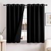 image:imageNICETOWN 2 Panels Thermal Insulated Blackout Doorway Curtains 80 inches Long Thick Room Darkening Grommet Drapes with Black Liner Noise Reducing Window Cover for Bedroom Living Room Grey 34 WBlack