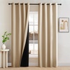image:imageNICETOWN 2 Panels Thermal Insulated Blackout Doorway Curtains 80 inches Long Thick Room Darkening Grommet Drapes with Black Liner Noise Reducing Window Cover for Bedroom Living Room Grey 34 WBiscotti Beige