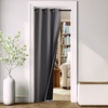 image:imageNICETOWN 2 Panels Thermal Insulated Blackout Doorway Curtains 80 inches Long Thick Room Darkening Grommet Drapes with Black Liner Noise Reducing Window Cover for Bedroom Living Room Grey 34 WGrey