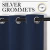 image:imageNICETOWN Bedroom Blackout Curtain Panel  120 inches by 102 inch Navy 1 PC Energy Saving Thermal Insulated Grommet Blackout Drapery for Patio Room Divider Curtain