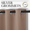 image:imageNICETOWN Blackout Curtain Blind for Bedroom Single Panel W34 x L72 inches Cappuccino Thermal Insulated Grommet Blackout Room Darkening DrapeDrapery