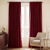image:imageNICETOWN Gold Brown Velvet Curtains 120 inch Length 2 Panels Rod Pocket amp Back Tab Room Darkening Window Treatments Winter Curtains for Living RoomBedroom W52 x L120Red