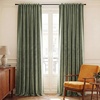 image:imageNICETOWN Gold Brown Velvet Curtains 120 inch Length 2 Panels Rod Pocket amp Back Tab Room Darkening Window Treatments Winter Curtains for Living RoomBedroom W52 x L120Sage Green