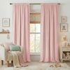 image:imageNICETOWN Gold Brown Velvet Curtains 120 inch Length 2 Panels Rod Pocket amp Back Tab Room Darkening Window Treatments Winter Curtains for Living RoomBedroom W52 x L120Pink