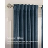 image:imageNICETOWN Gold Brown Velvet Curtains 120 inch Length 2 Panels Rod Pocket amp Back Tab Room Darkening Window Treatments Winter Curtains for Living RoomBedroom W52 x L120Stone Blue