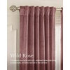 image:imageNICETOWN Gold Brown Velvet Curtains 120 inch Length 2 Panels Rod Pocket amp Back Tab Room Darkening Window Treatments Winter Curtains for Living RoomBedroom W52 x L120Rose Wild