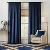 image:imageNICETOWN Gold Brown Velvet Curtains 120 inch Length 2 Panels Rod Pocket amp Back Tab Room Darkening Window Treatments Winter Curtains for Living RoomBedroom W52 x L120Navy Blue