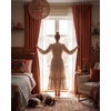 image:imageNICETOWN Gold Brown Velvet Curtains 120 inch Length 2 Panels Rod Pocket amp Back Tab Room Darkening Window Treatments Winter Curtains for Living RoomBedroom W52 x L120Pumpkin Orange