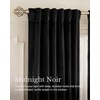 image:imageNICETOWN Gold Brown Velvet Curtains 120 inch Length 2 Panels Rod Pocket amp Back Tab Room Darkening Window Treatments Winter Curtains for Living RoomBedroom W52 x L120Black