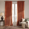 image:imageNICETOWN Gold Brown Velvet Curtains 120 inch Length 2 Panels Rod Pocket amp Back Tab Room Darkening Window Treatments Winter Curtains for Living RoomBedroom W52 x L120Pumpkin Orange