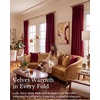 image:imageNICETOWN Gold Brown Velvet Curtains 120 inch Length 2 Panels Rod Pocket amp Back Tab Room Darkening Window Treatments Winter Curtains for Living RoomBedroom W52 x L120Red