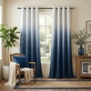 image:imageNICETOWN Ombre Room Darkening Curtains Sea Teal for Windows 95 inch Long Grommet Decorative Curtains for BedroomLiving Room Modern Design Gradient Drapes 2 Panels104 WWhite to Navy Blue