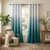 image:imageNICETOWN Ombre Room Darkening Curtains Sea Teal for Windows 95 inch Long Grommet Decorative Curtains for BedroomLiving Room Modern Design Gradient Drapes 2 Panels104 WWhite to Sea Teal