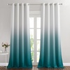image:imageNICETOWN Ombre Room Darkening Curtains Sea Teal for Windows 95 inch Long Grommet Decorative Curtains for BedroomLiving Room Modern Design Gradient Drapes 2 Panels104 WWhite to Sea Teal